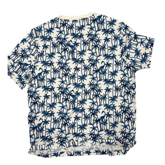 Scotch & Soda Men's 100% Organic Cotton T Shirt Bermuda Palm Print Size XXL - Picture 2 of 9